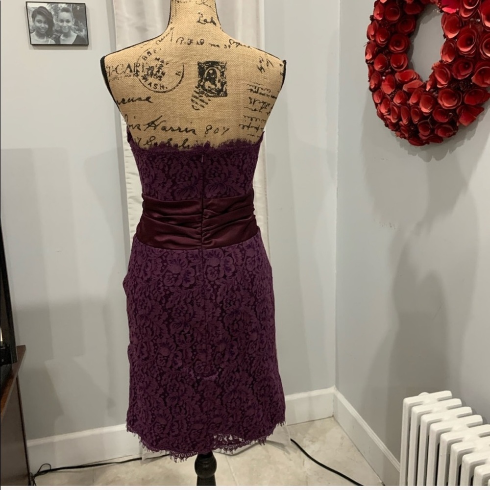 Mackenzie Michaels purple lace strapless dress 12 - Picture 3 of 8